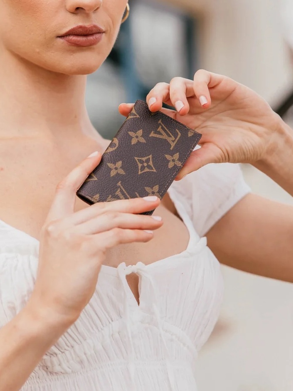 Vintage Boho LV Credit Card / Business Card Wallet
